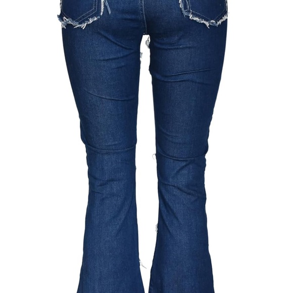 Patchwork High Waisted Denim Jeans - Picture 2 of 5